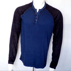 PROJEK RAW Black Blue Burn Out Henley